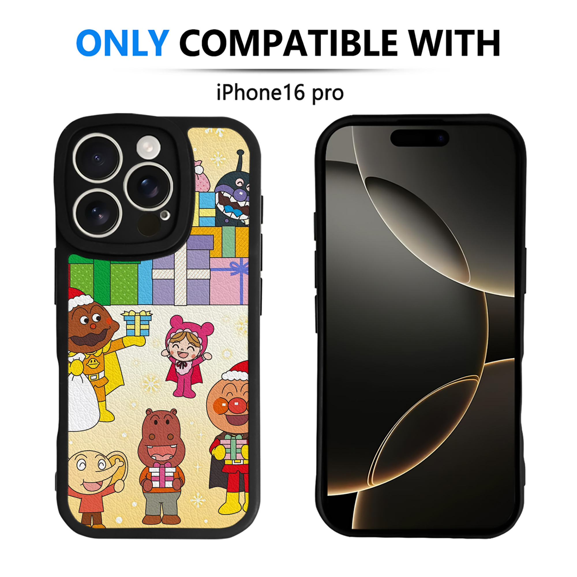 （画像用） アンパンマン Anpanman 【iPhone 16シリーズ対応】シリコンスマホケース（レザー調） 材質：シリコン